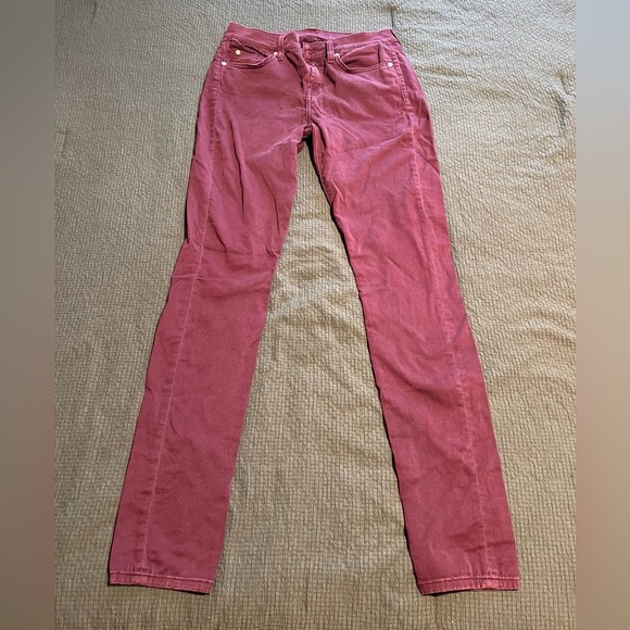 7 For All Mankind Denim - Women's maroon skinny Jeans